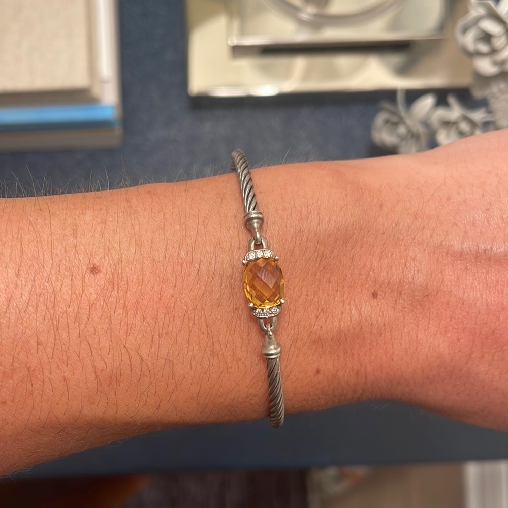 David Yurman bracelet with citrine stone and pave detail